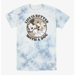 Budget 🛒 Disney Mickey Mouse 😀 Dog Life Tie-Dye T-Shirt ✔️
