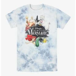 Best Pirce 🥰 Disney The Little Mermaid Watercolor Poster Tie-Dye T-Shirt ✔️