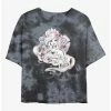 New ✔️ Disney The Little Mermaid Sea Shells Tie-Dye 🎁 Girls Crop T-Shirt 🧨