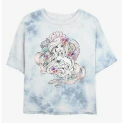 Best reviews of ❤️ Disney The Little Mermaid Sea Shells Tie-Dye Girls Crop T-Shirt 😍