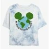 Flash Sale 🔔 Disney Mickey Mouse Be Kind To Our Planet Tie-Dye Girls Crop T-Shirt 😀
