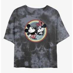 Best Sale ⭐ Disney Mickey Mouse Best Duo Badge Tie-Dye ⌛ Girls Crop T-Shirt 😉