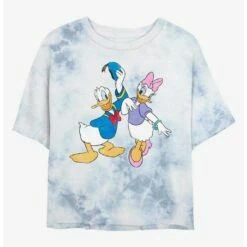 Cheap ⭐ Disney Mickey Mouse Big Donald & Daisy Tie-Dye ✨ Girls Crop T-Shirt 😉