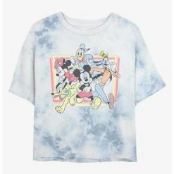 Best Sale ❤️ Disney Mickey Mouse Break Out Tie-Dye 😍 Girls Crop T-Shirt 🥰