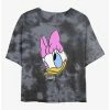 Best Pirce 😀 Disney Mickey Mouse Daisy Big Face Tie-Dye 🧨 Girls Crop T-Shirt ✔️
