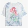 Brand new 🎉 Disney The Little Mermaid Signed Ariel Tie-Dye Girls Crop T-Shirt 🔥
