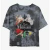 Best deal ❤️ Disney The Little Mermaid Watercolor Poster Tie-Dye 🔥 Girls Crop T-Shirt 🌟