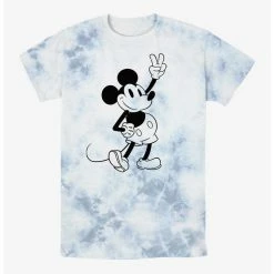 New 👏 Disney Mickey Mouse Peace Out Tie-Dye T-Shirt 🤩
