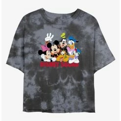 Outlet ⌛ Disney Mickey Mouse Disney Squad Tie-Dye Girls Crop T-Shirt 💯