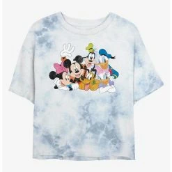 Flash Sale ⭐ Disney Mickey Mouse All The Friends Tie-Dye Girls Crop T-Shirt 🎉