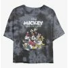 Best Sale 💯 Disney Mickey Mouse Friends Group Tie-Dye Girls Crop T-Shirt ⭐
