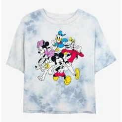 Budget ✔️ Disney Mickey Mouse Fun Run Tie-Dye 🎁 Girls Crop T-Shirt 😍