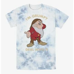 Discount ✔️ Disney Snow White and the Seven Dwarfs Grumpy Deal With It Tie-Dye T-Shirt 🔥