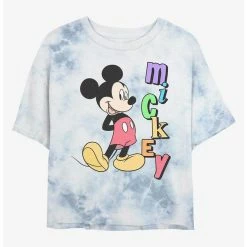 Best Pirce ✔️ Disney Mickey Mouse Mickey Name Tie-Dye ⌛ Girls Crop T-Shirt ✔️