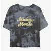 Budget 💯 Disney Mickey Mouse Mickey Script Tie-Dye Girls Crop T-Shirt 😉