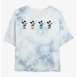 Cheapest 🔔 Disney Mickey Mouse Neon Pants Tie-Dye Girls Crop T-Shirt 🌟