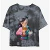 Outlet 🎉 Disney Mulan Warrior Princess Tie-Dye Girls Crop T-Shirt 🥰