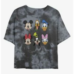 Hot Sale 😀 Disney Mickey Mouse Sensational Six Tie-Dye 🤩 Girls Crop T-Shirt ✨
