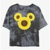 Wholesale ✔️ Disney Mickey Mouse Sunflower Ears Tie-Dye Girls Crop T-Shirt 🤩