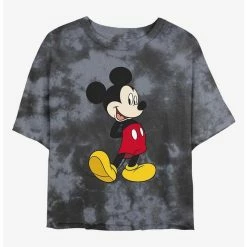 Flash Sale 😍 Disney Mickey Mouse Traditional Mickey Tie-Dye Girls Crop T-Shirt 🔥