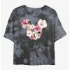 New 🔥 Disney Mickey Mouse Tropical Ears Tie-Dye Girls Crop T-Shirt 👍