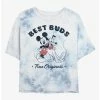 Hot Sale 😀 Disney Mickey Mouse Vintage Buds Tie-Dye Girls Crop T-Shirt 🔔