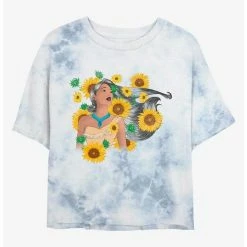 Buy ✔️ Disney Pocahontas Floral Princess Tie-Dye 🧨 Girls Crop T-Shirt 🤩