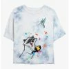 Cheap 🥰 Disney Pocahontas Meeko and Flit Tie-Dye Girls Crop T-Shirt 🔔