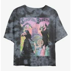 Wholesale ❤️ Disney Sleeping Beauty Silhouette Poster Tie-Dye ✨ Girls Crop T-Shirt 🛒
