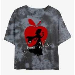 Cheap 🛒 Disney Snow White and the Seven Dwarfs Apple Silhouette Tie-Dye 🧨 Girls Crop T-Shirt ✨