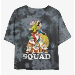 Deals 🤩 Disney Snow White and the Seven Dwarfs Squad Tie-Dye 😀 Girls Crop T-Shirt ⭐