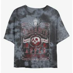 New ✔️ Disney Snow White and the Seven Dwarfs Take A Bite Tie-Dye 🎁 Girls Crop T-Shirt 🥰