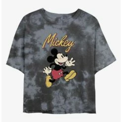 Best Sale 🔥 Disney Mickey Mouse Vintage Mickey Tie-Dye Girls Crop T-Shirt ⌛