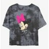 Brand new ❤️ Disney Minnie Mouse Big Face Tie-Dye Girls Crop T-Shirt 🎉