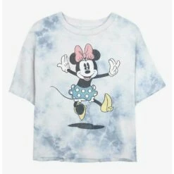 Deals 🔔 Disney Minnie Mouse Minnie Jump Tie-Dye Girls Crop T-Shirt 🎁