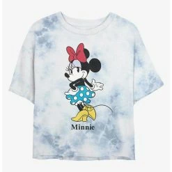Best Pirce 🧨 Disney Minnie Mouse Polka Dot Skirt Tie-Dye Girls Crop T-Shirt ✔️