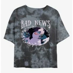 New ⭐ Disney Villains Ursula Bad News Tie-Dye Girls Crop T-Shirt 🧨