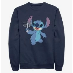 Cheap ✨ Disney Lilo & Stitch Hanukkah Menorah Sweatshirt ✔️