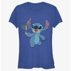 Promo 👏 Disney Lilo & Stitch Hanukkah Menorah Girls T-Shirt ❤️