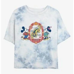Deals 🎁 Disney Mickey Mouse Care About You Tie-Dye Girls Crop T-Shirt 🌟