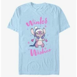 Promo 🎁 Disney Lilo & Stitch Angel Winter Wishes T-Shirt ✔️