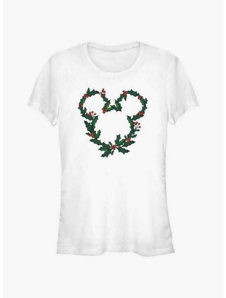 Deals 👏 Disney Mickey Mouse Mistletoe Wreath Ears Girls T-Shirt 🎁 1 Deals 👏 Disney Mickey Mouse Mistletoe Wreath Ears Girls T-Shirt 🎁