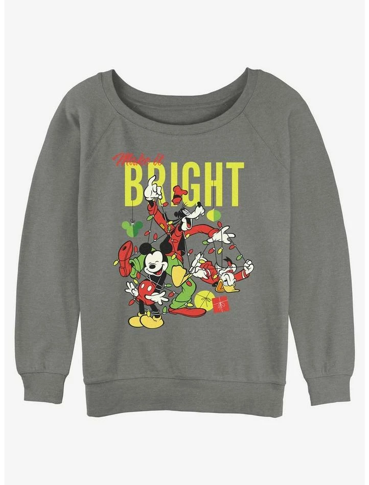 Hot Sale β Disney Mickey Mouse Bright Christmas Mickey, Goofy, and Donald Girls Slouchy Sweatshirt π₯° 1 Hot Sale β Disney Mickey Mouse Bright Christmas Mickey, Goofy, and Donald Girls Slouchy Sweatshirt π₯°