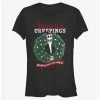 Cheap 🔔 Disney The Nightmare Before ❄ Christmas Santa Jack Season's Creepings Wreath Girls T-Shirt ❤️