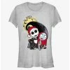 Buy ⭐ Disney The Nightmare Before ❤️ Christmas Santa Jack and Sally Girls T-Shirt 🌟