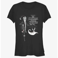 Outlet ⌛ Disney The Nightmare Before Christmas Santa Jack and Zero 😍 Girls T-Shirt ⭐