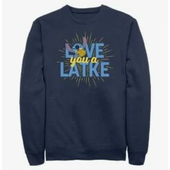 New ✔️ Disney Lilo & Stitch Hanukkah Love You A Latke Sweatshirt 👏