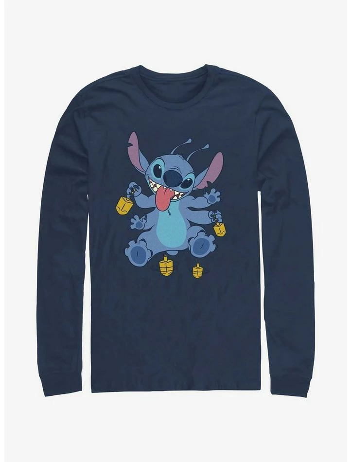 Best Sale 👍 Disney Lilo & Stitch Hanukkah Spinning Dreidels Long-Sleeve T-Shirt 💯 1 Best Sale 👍 Disney Lilo & Stitch Hanukkah Spinning Dreidels Long-Sleeve T-Shirt 💯