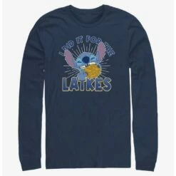 Cheap 🔥 Disney Lilo & Stitch Did It For Hanukkah Latkes Long-Sleeve T-Shirt ⭐