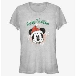 Budget 🤩  Disney Mickey Mouse Snowflakes Santa Mickey 🎁  Girls T-Shirt ✨